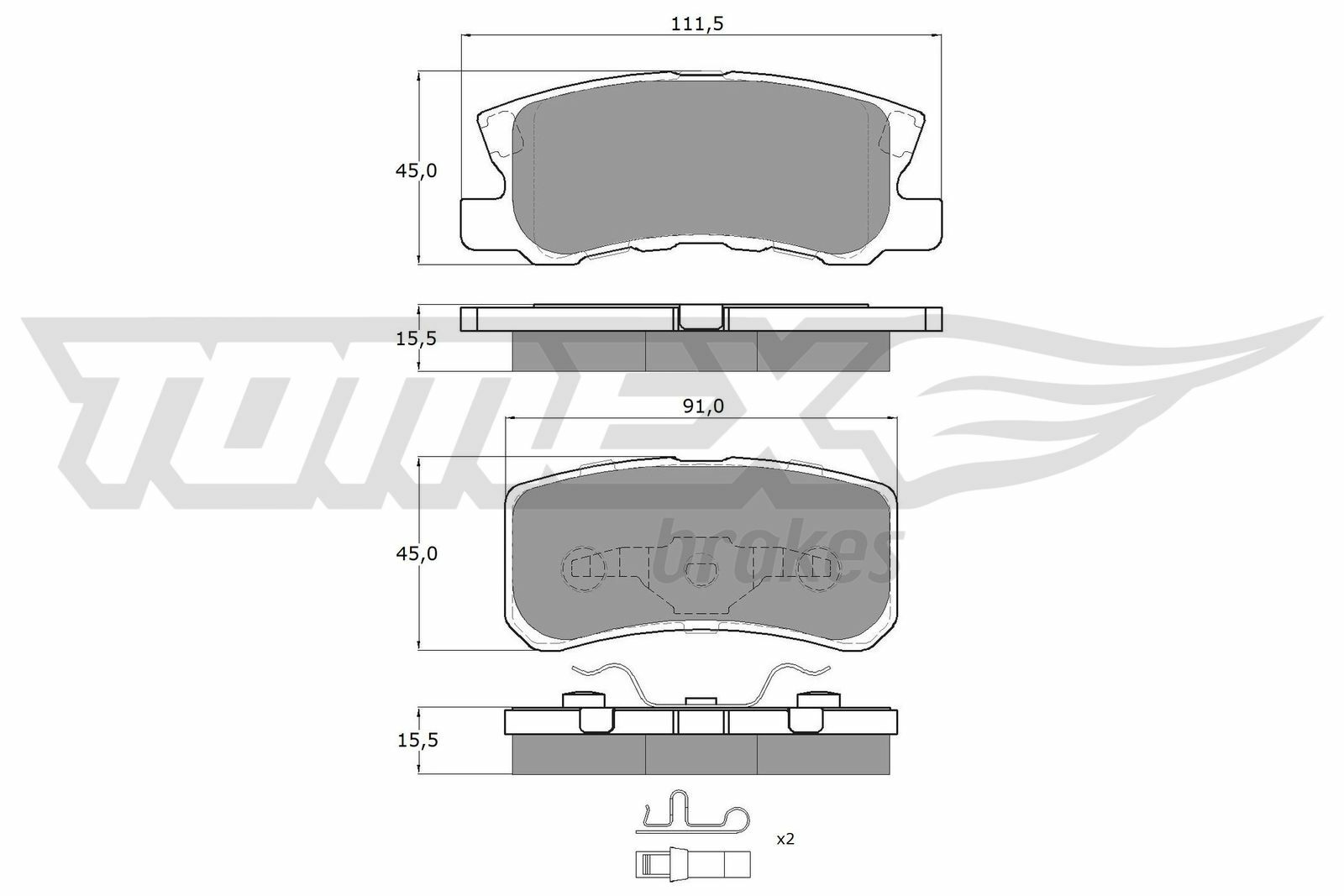 Sada brzdových platničiek kotúčovej brzdy TOMEX Brakes